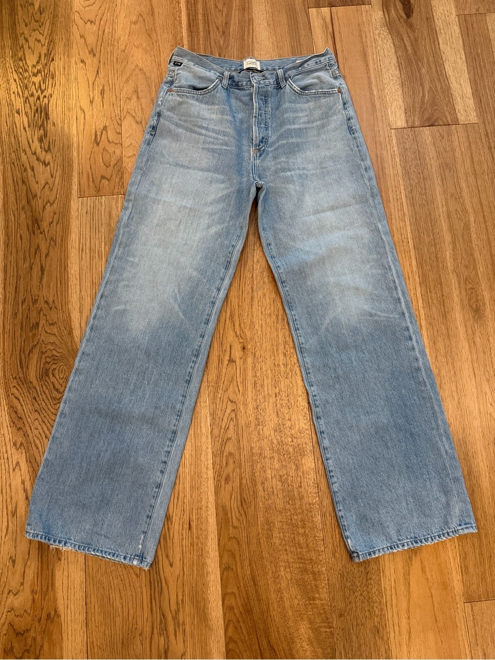 Citizens Of Humanity Faded Light Blue High-Rise Wide-Leg Jeans